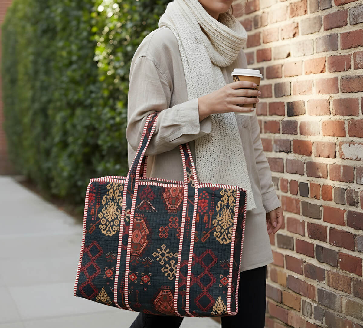 India Circus by Krsnaa Mehta Enchanting Mirage Quilted Tote Bag