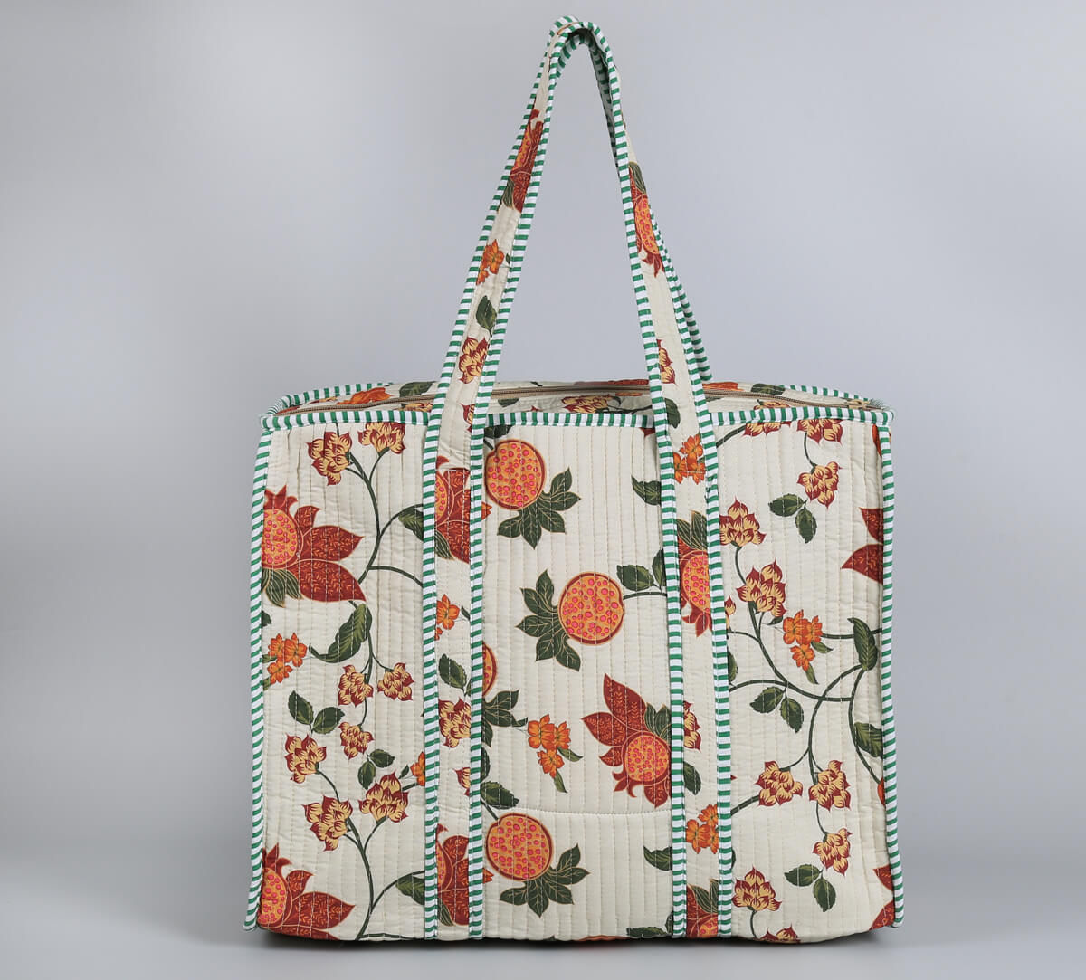 India Circus by Krsnaa Mehta Blushed Orchard Quilted Tote Bag