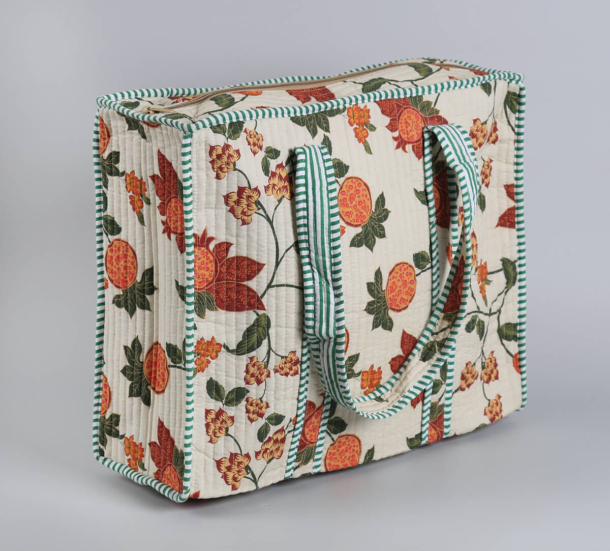 India Circus by Krsnaa Mehta Blushed Orchard Quilted Tote Bag