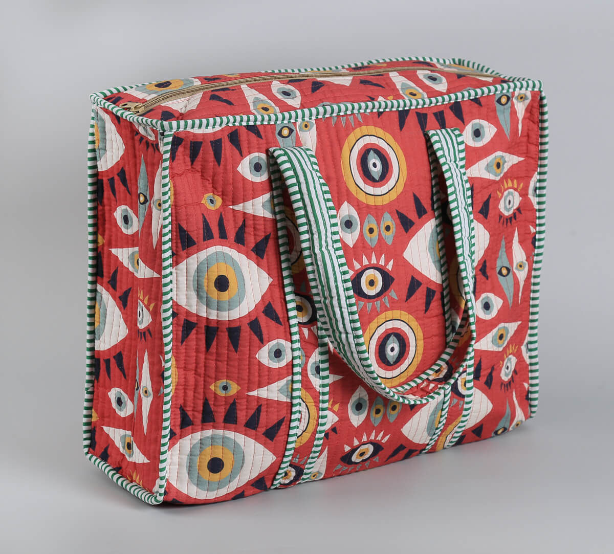 India Circus by Krsnaa Mehta Malocchio Stare Quilted Tote Bag