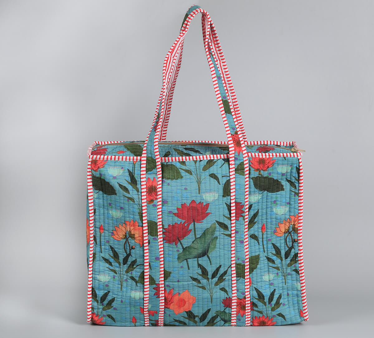 India Circus by Krsnaa Mehta Blossomy Mosaic Quilted Tote Bag