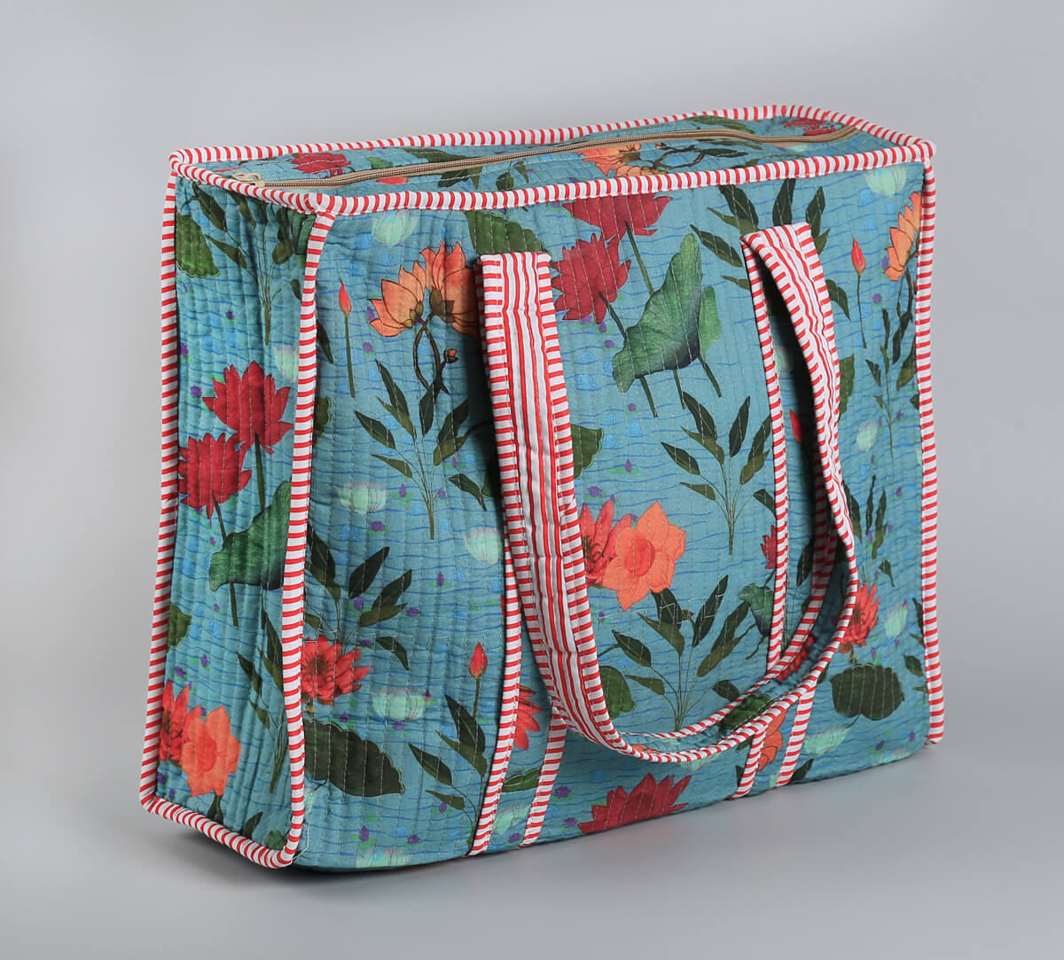 India Circus by Krsnaa Mehta Blossomy Mosaic Quilted Tote Bag
