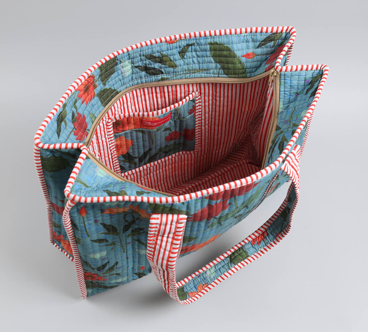 India Circus by Krsnaa Mehta Blossomy Mosaic Quilted Tote Bag