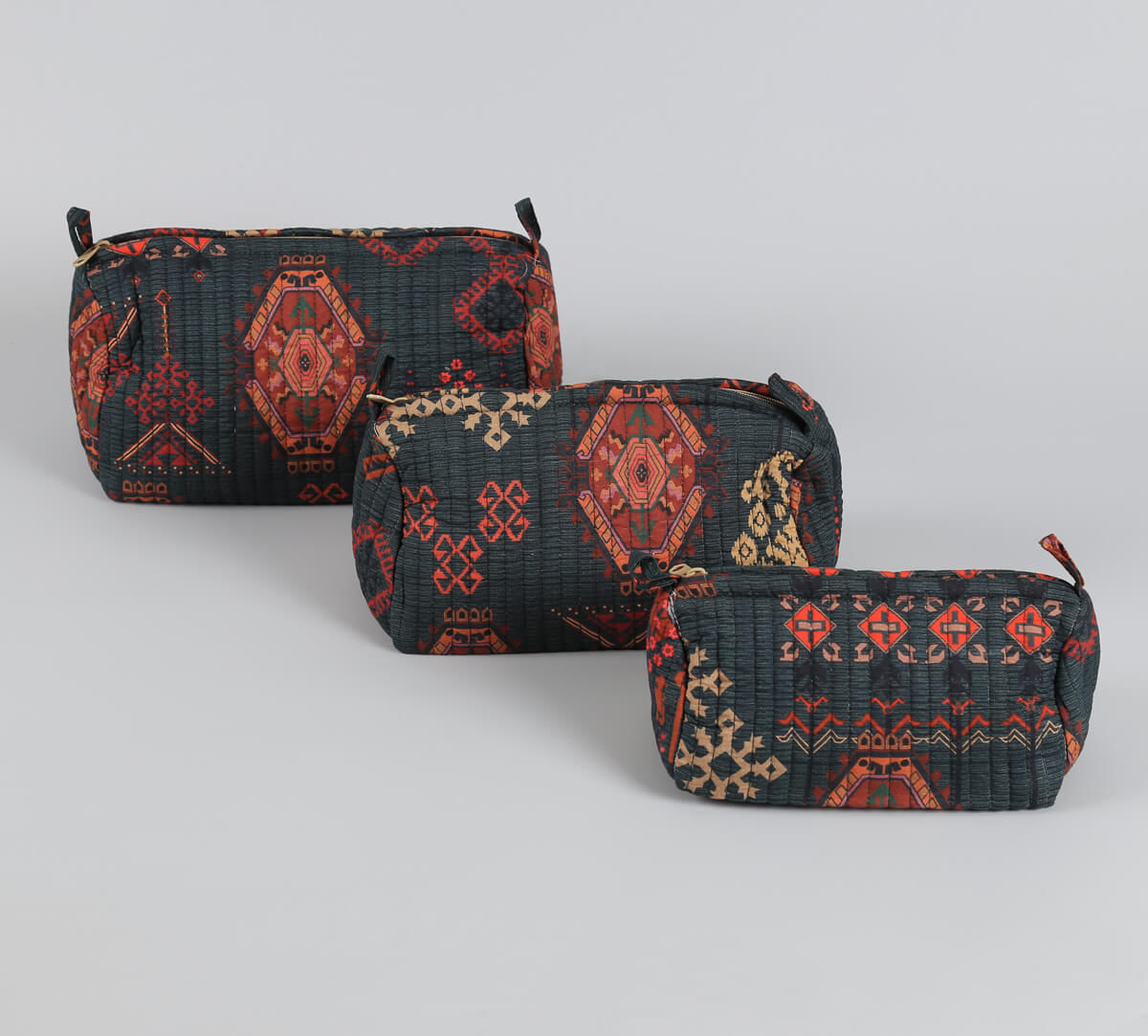 India Circus by Krsnaa Mehta Enchanting Mirage Quilted Utility Pouch Set of 3