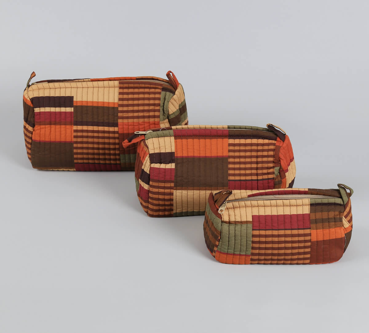 India Circus by Krsnaa Mehta Horizontal Hues Quilted Utility Pouch Set of 3