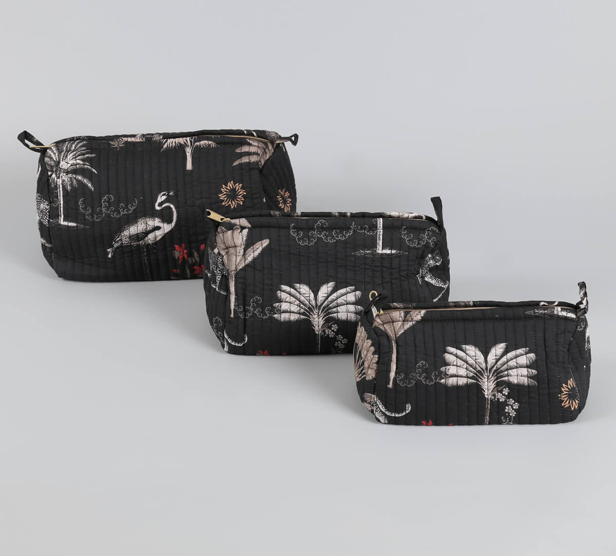 India Circus by Krsnaa Mehta Animalia Creations Quilted Utility Pouch Set of 3