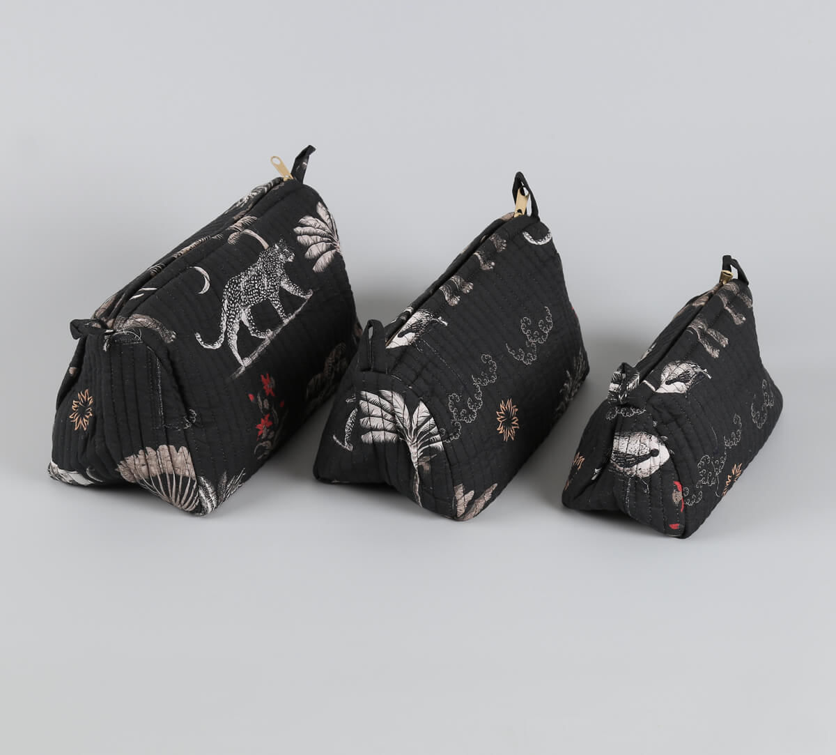 India Circus by Krsnaa Mehta Animalia Creations Quilted Utility Pouch Set of 3