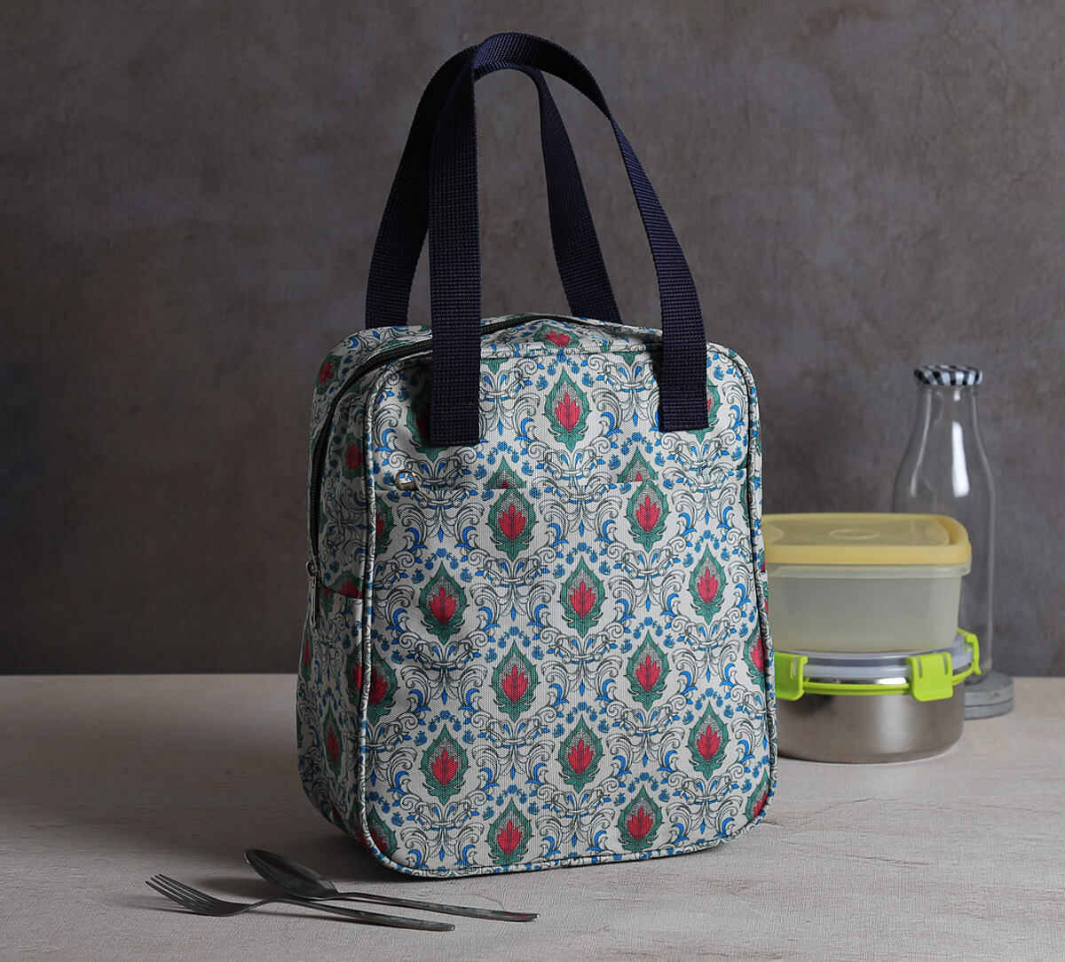 India Circus by Krsnaa Mehta Rosebuds of Damask Insulated Lunch Bag