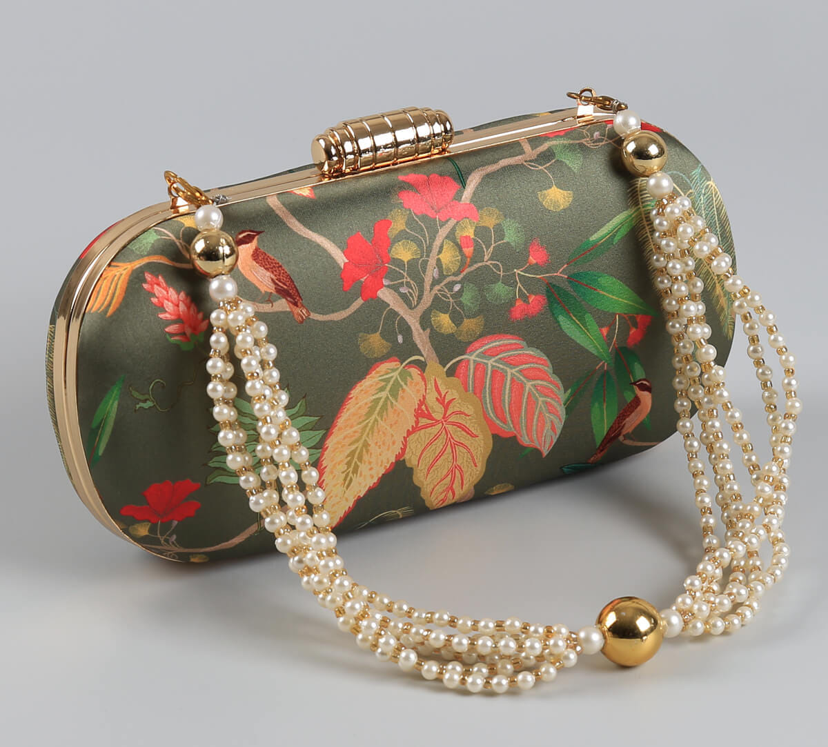 India Circus by Krsnaa Mehta Fronds and Florets Embroided Clutch