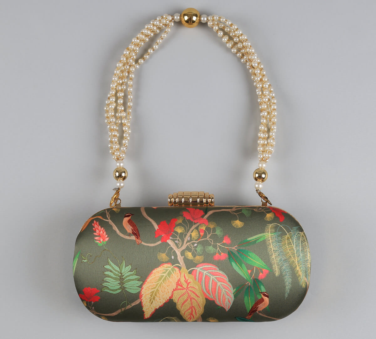 India Circus by Krsnaa Mehta Fronds and Florets Embroided Clutch