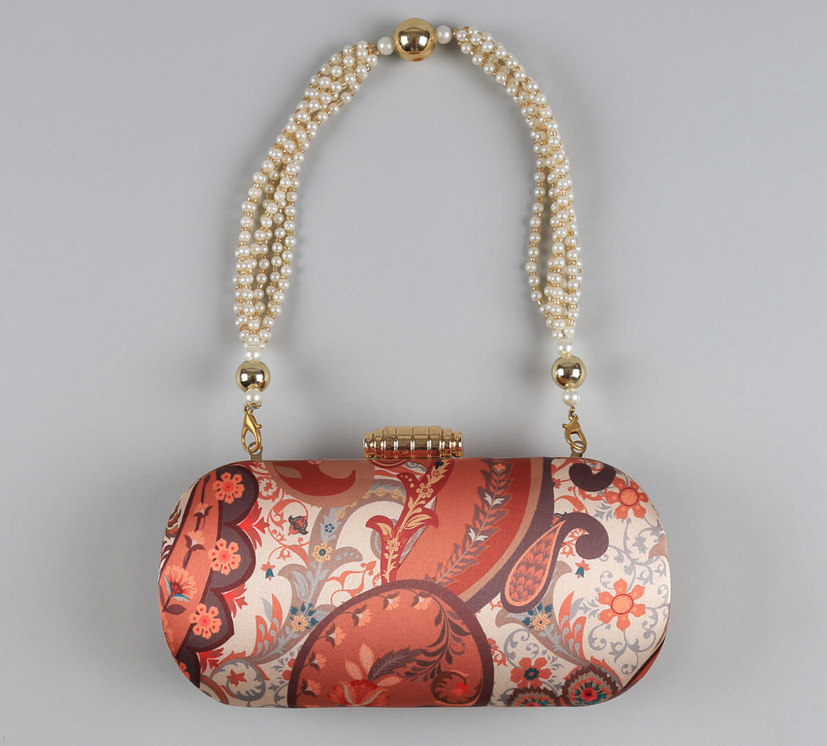 India Circus by Krsnaa Mehta Russet Saga Embroided Clutch