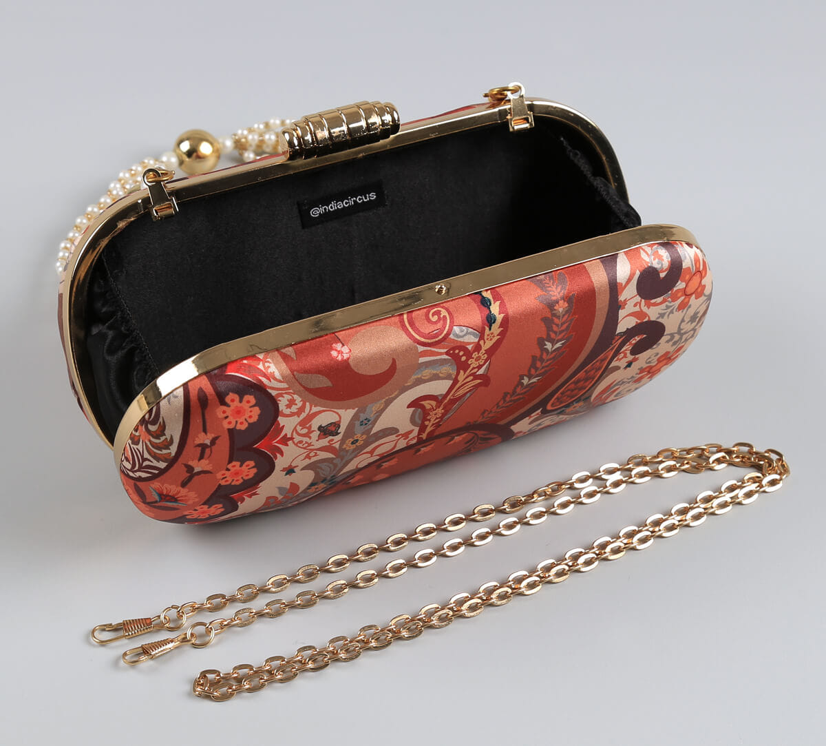 India Circus by Krsnaa Mehta Russet Saga Embroided Clutch