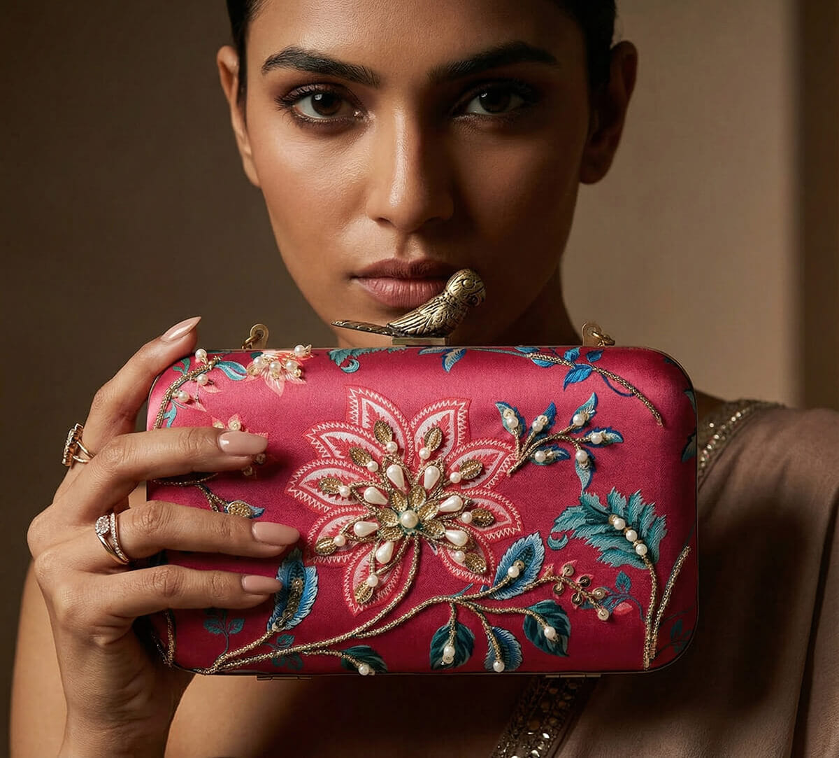 India Circus by Krsnaa Mehta Merry Magnolias Embroided Clutch