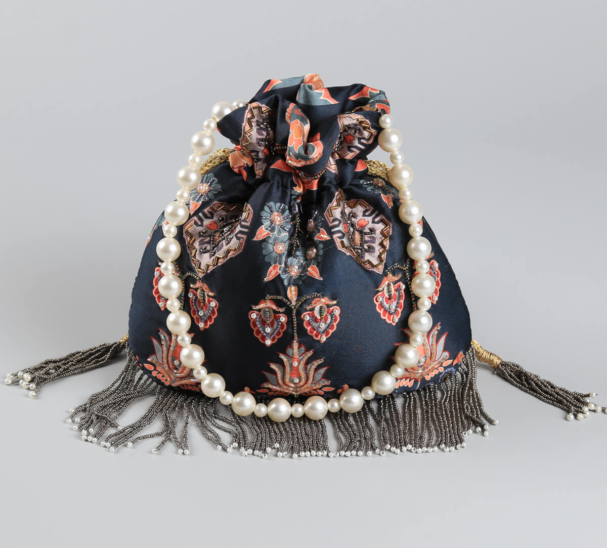 India Circus by Krsnaa Mehta Evergreen Essence Embroided Potli Bag