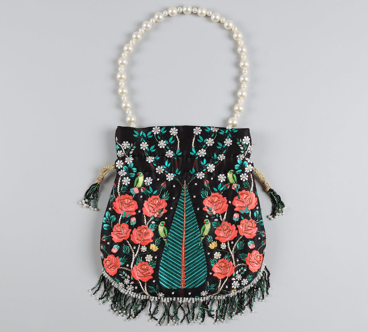 India Circus by Krsnaa Mehta Kingdom of Heaven Embroided Potli Bag