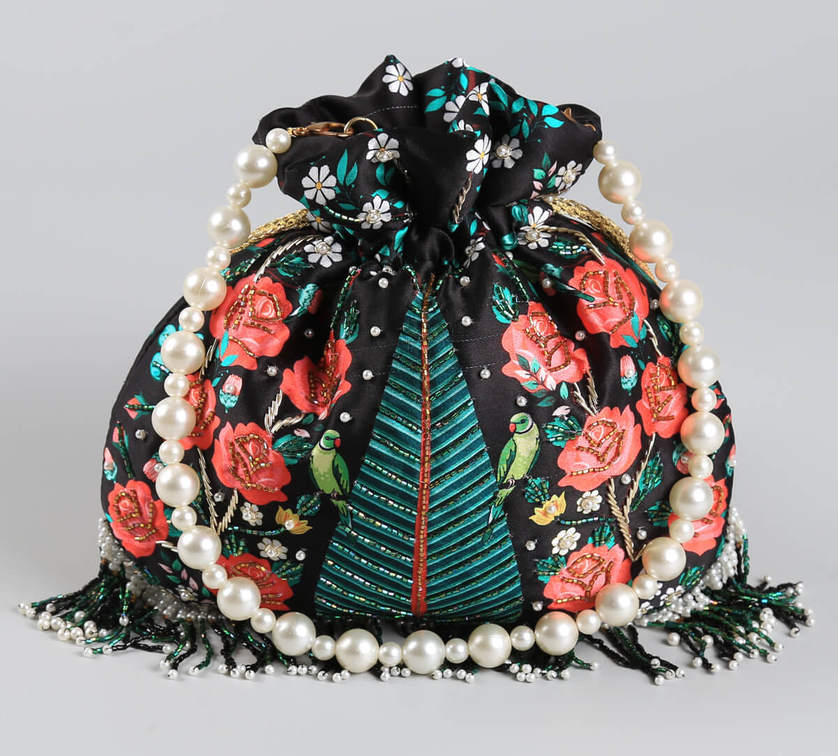 India Circus by Krsnaa Mehta Kingdom of Heaven Embroided Potli Bag