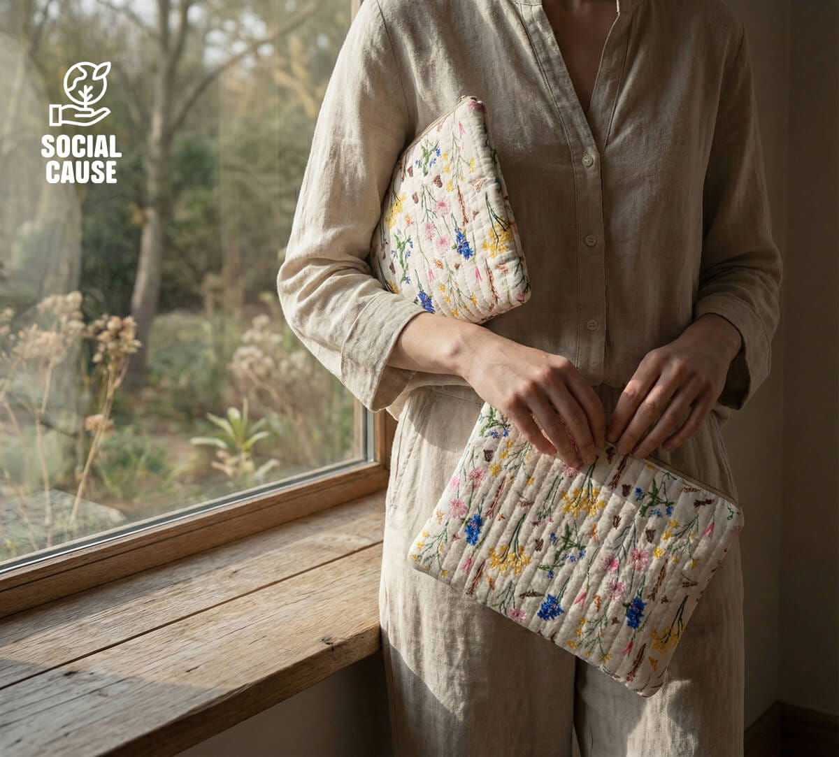 NGCPR Collection - Floral Play Quilted Utility Pouch Set of 2