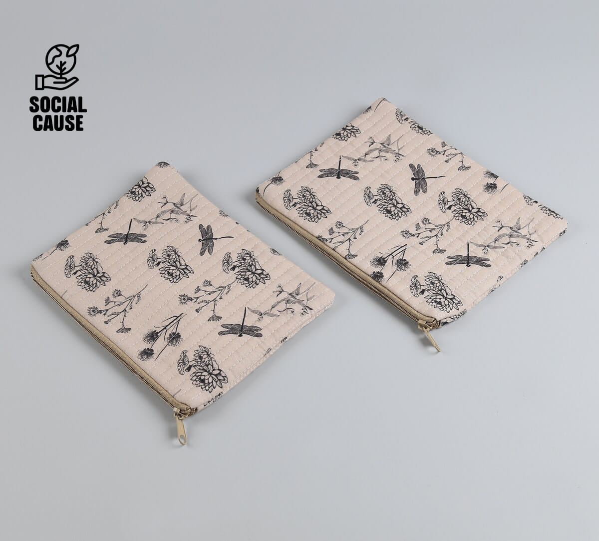 NGCPR Collection - Ghats Garden Quilted Utility Pouch Set of 2