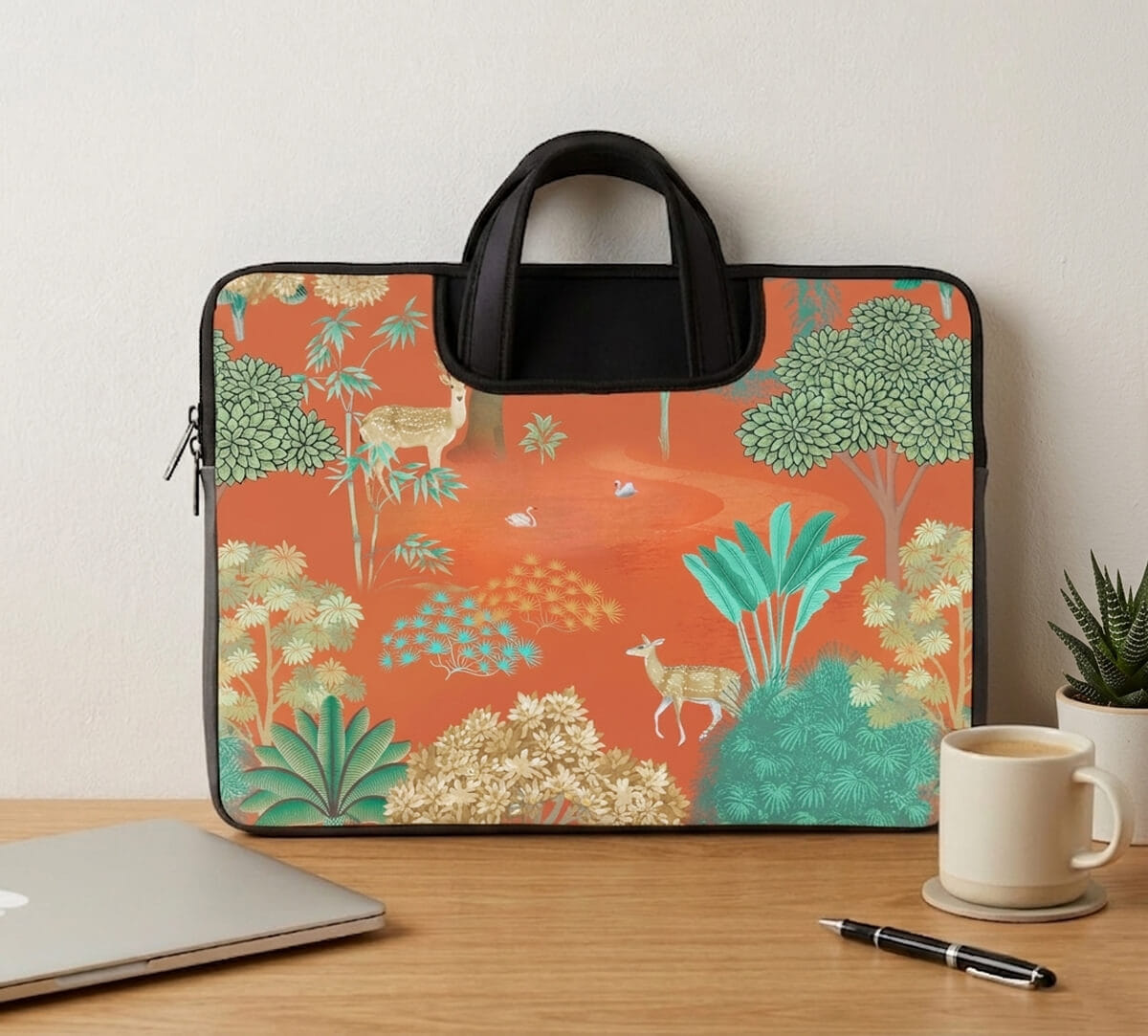 Mrig Tapovan Terracotta Laptop Bag