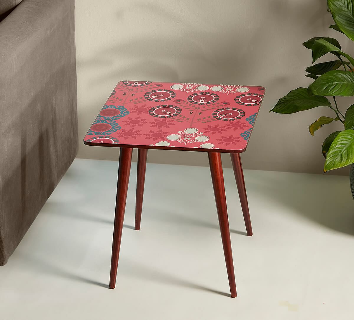 India Circus by Krsnaa Mehta Raceme Rosettes Square Side Table