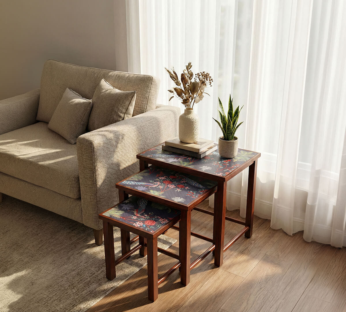 India Circus by Krsnaa Mehta Peacock Garden Nesting Table