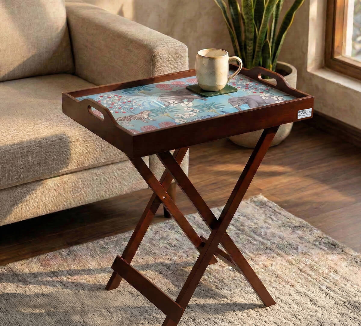India Circus by Krsnaa Mehta Wildlife Safari Tray Table