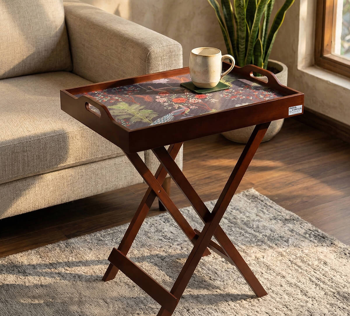 India Circus by Krsnaa Mehta Peacock Garden Tray Table