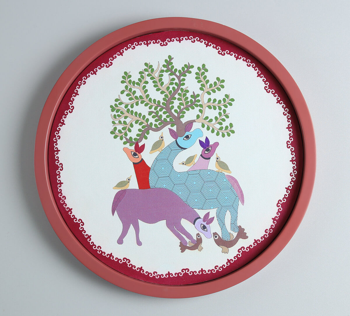 India Circus by Krsnaa Mehta Gond Bovines Wall Deco Plate