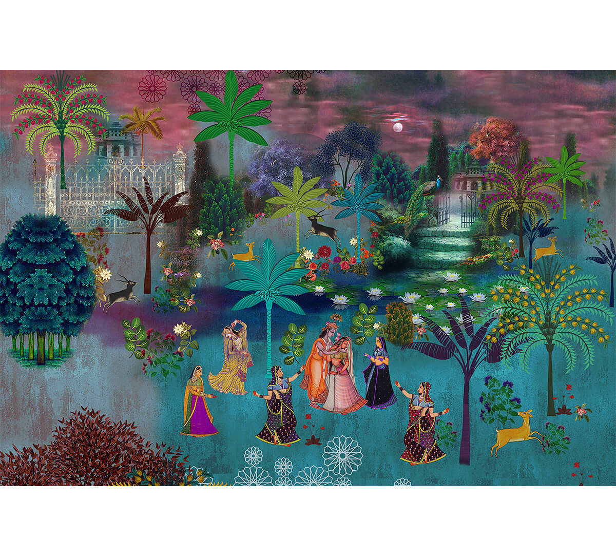 India Circus by Krsna Mehta Dawns of Raas Leela Wallpaper