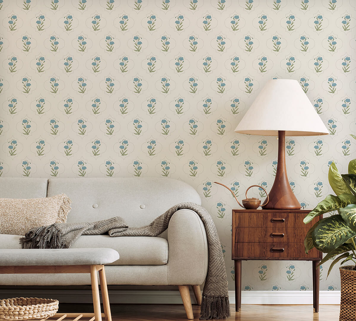 India Circus by Krsnaa Mehta Dews of Heaven Pastel Blue Wallpaper