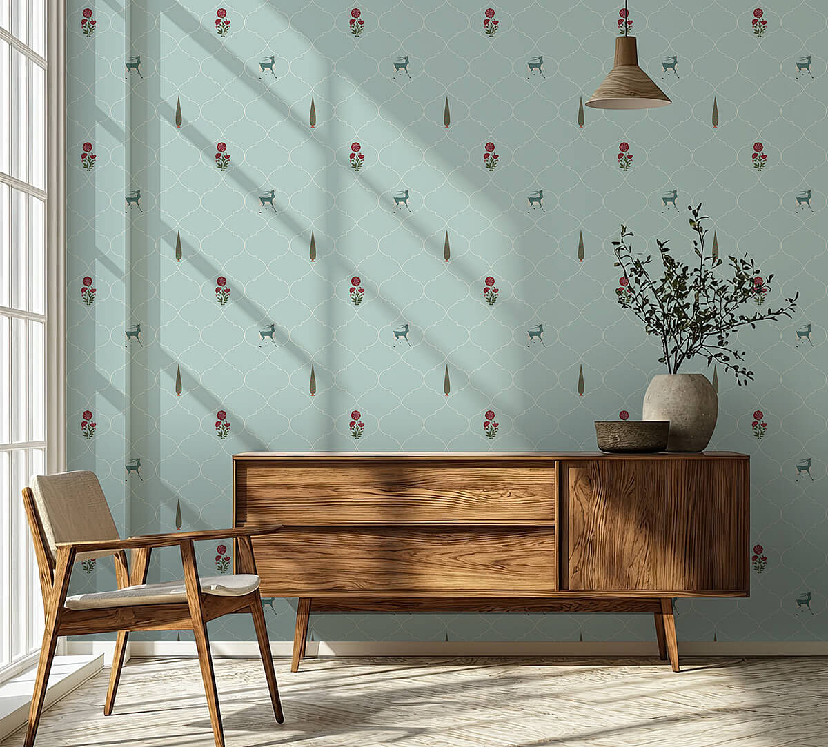 India Circus by Krsnaa Mehta Poppy & Fawn Skies Wallpaper