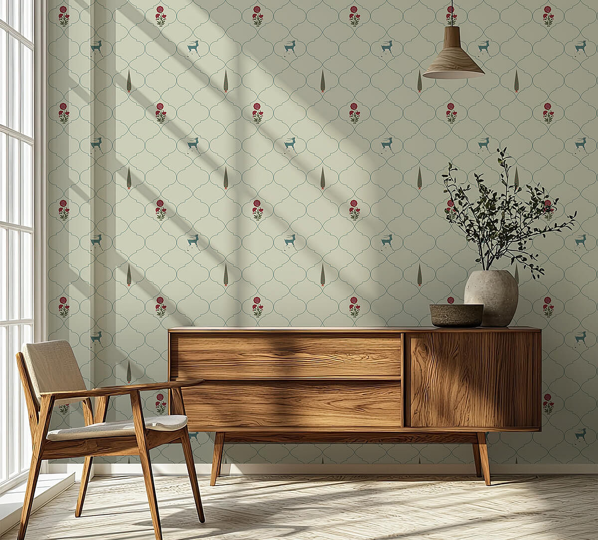 India Circus by Krsnaa Mehta Poppy & Fawn Shore Wallpaper