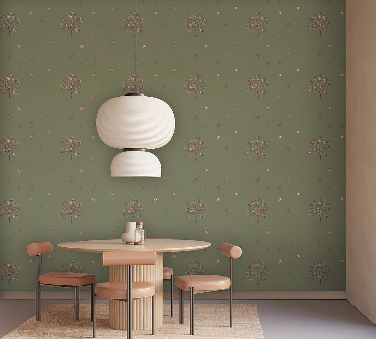 India Circus by Krsnaa Mehta Olive Pome and Prinia Wallpaper