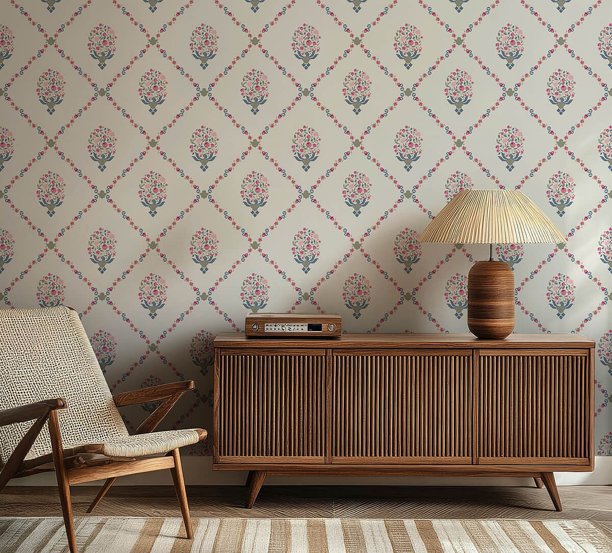 India Circus by Krsnaa Mehta Spring Bloom Cream Wallpaper