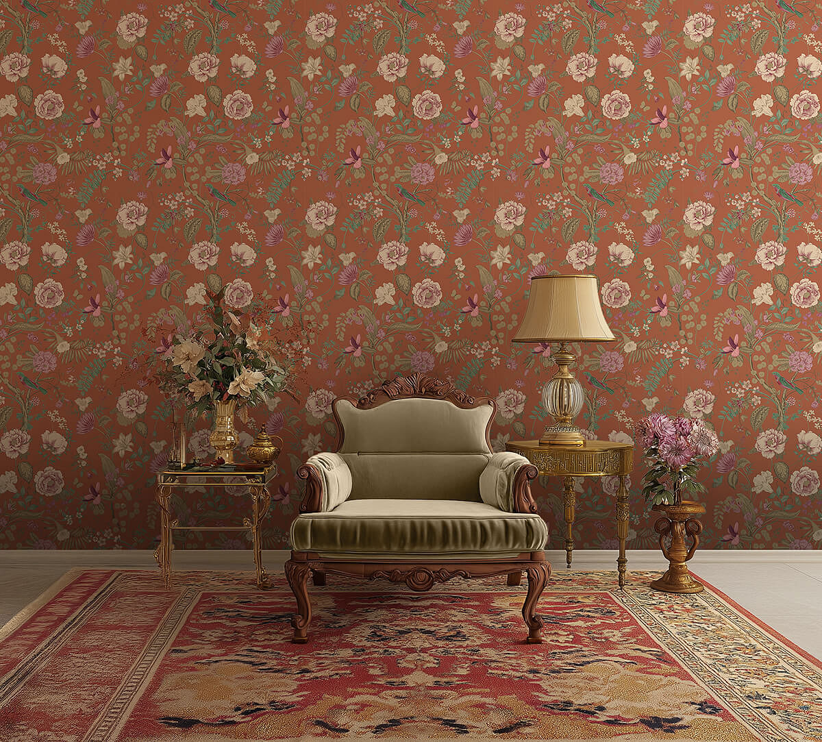 India Circus by Krsnaa Mehta Rustic Realm Sienna Wallpaper