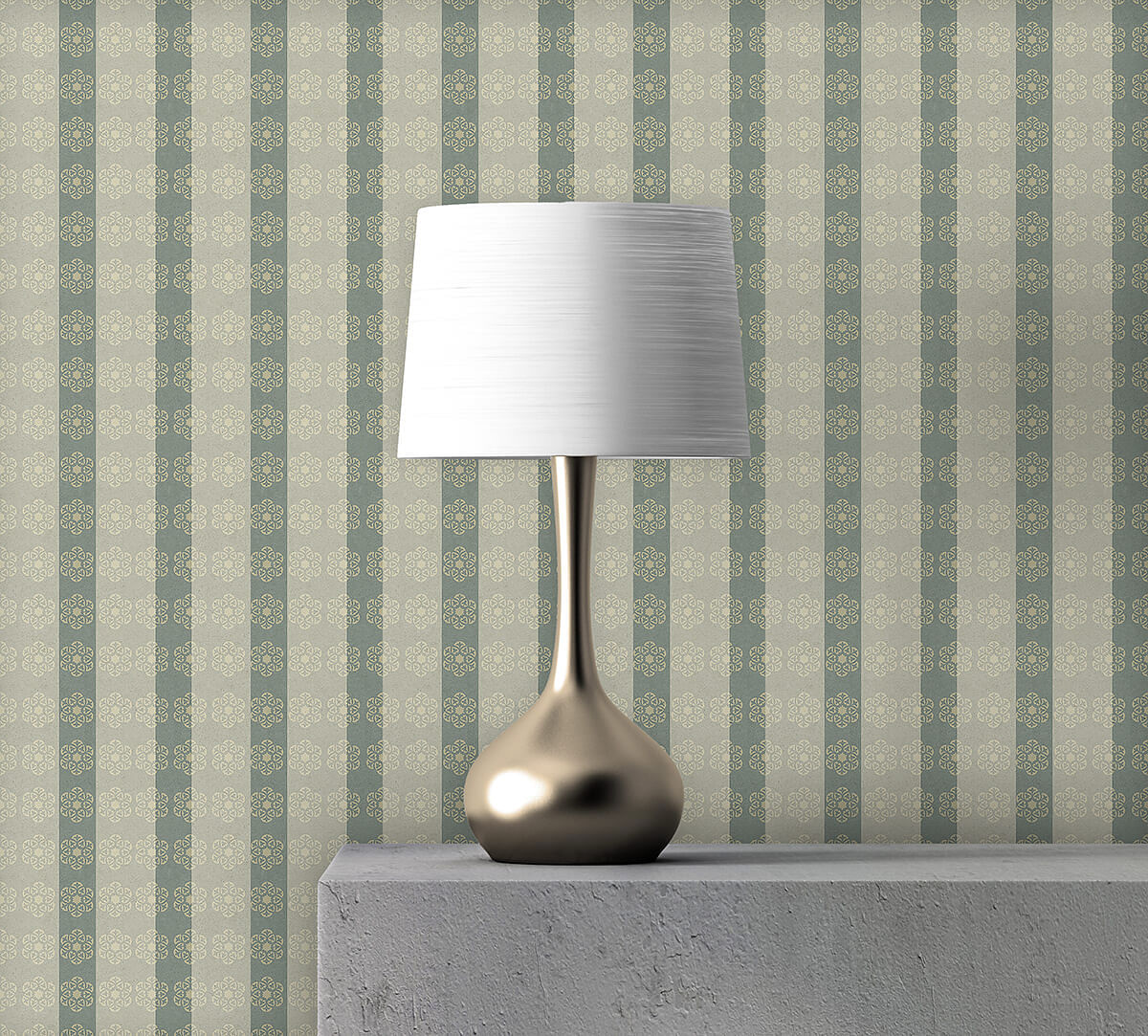 India Circus by Krsnaa Mehta Daisy Stripes Gray Wallpaper