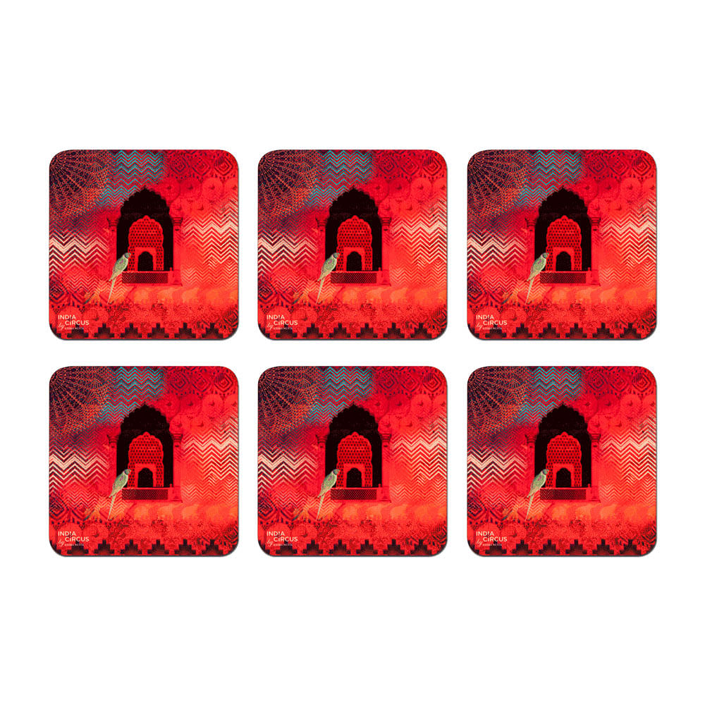 Parrot and Palace MDF Coasters - (Set of 6)