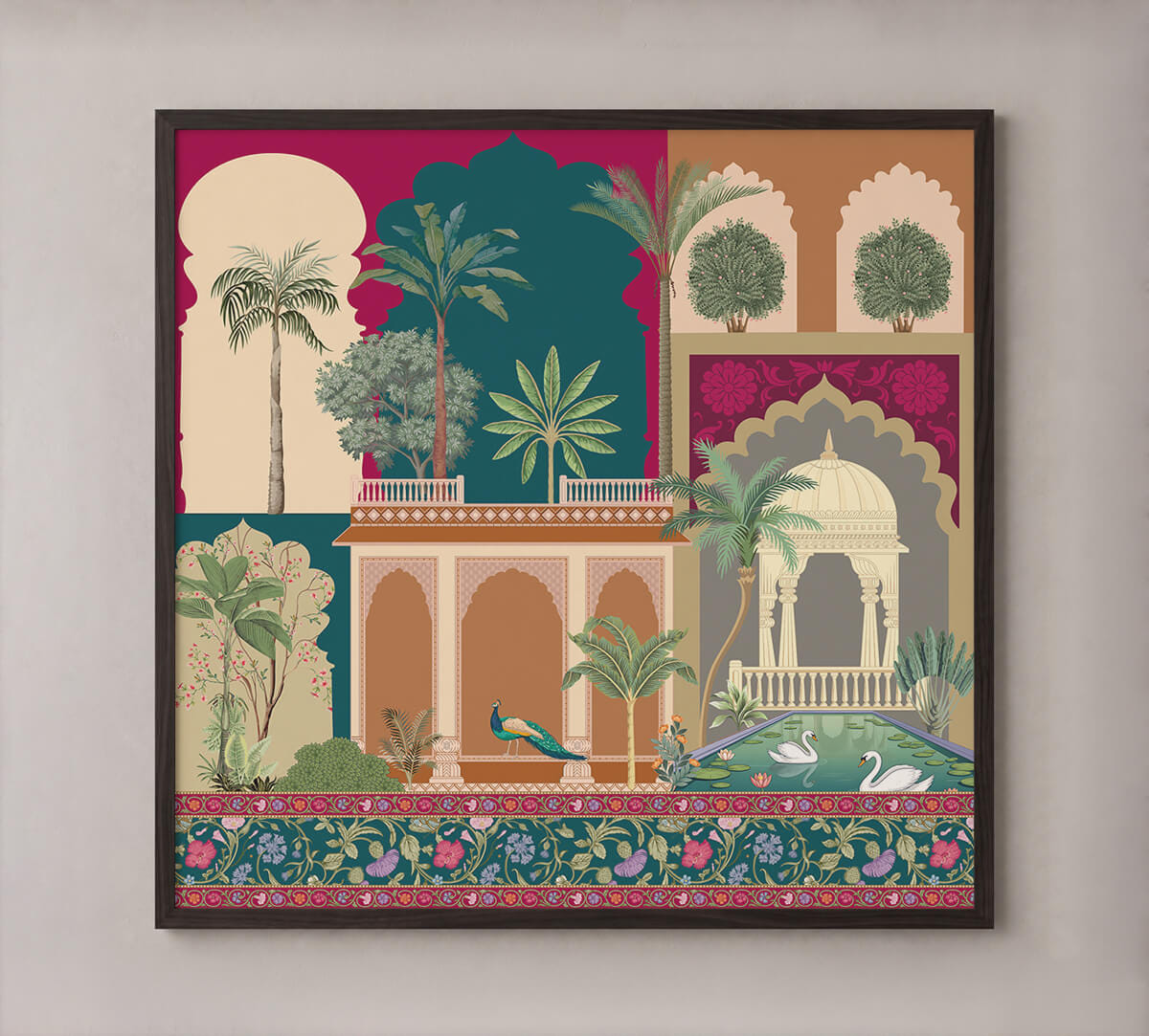 India Circus by Krsnaa Mehta Colourblocked Courtyard Frame Wall Art