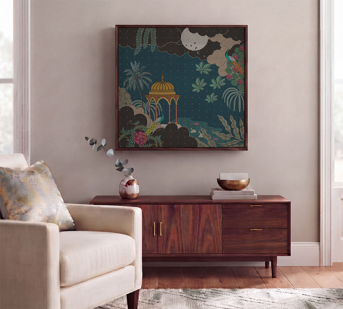 India Circus by Krsnaa Mehta Midnight Tranquility Frame Wall Art