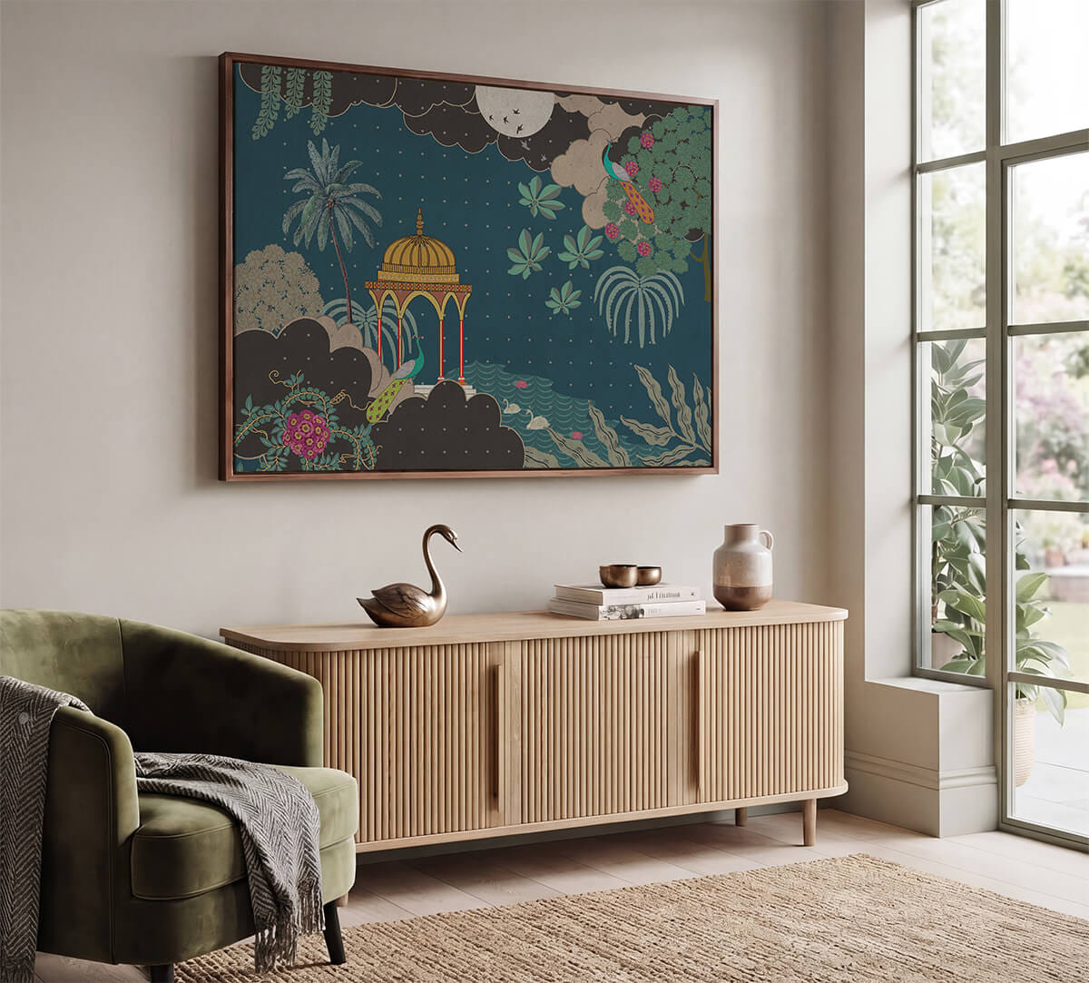 India Circus by Krsnaa Mehta Midnight Tranquility Frame Wall Art