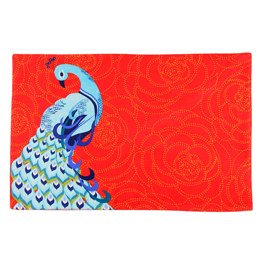 Floral Peacock Dance Table Mat and Napkin(Set of 6)