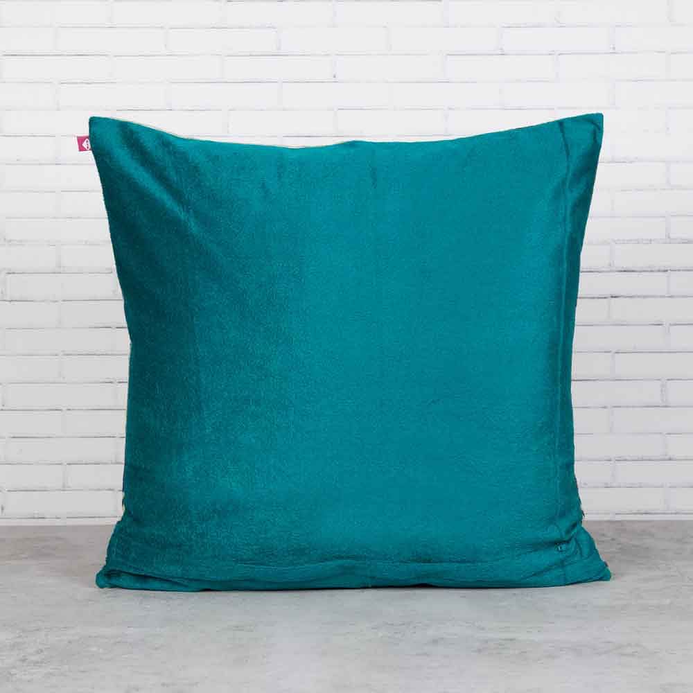 Aquamarine Echoes Blended Velvet Cushion Cover