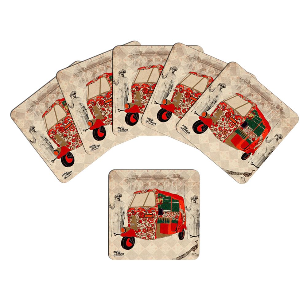 Auto Tripping Mason MDF Coaster - (Set of 6)
