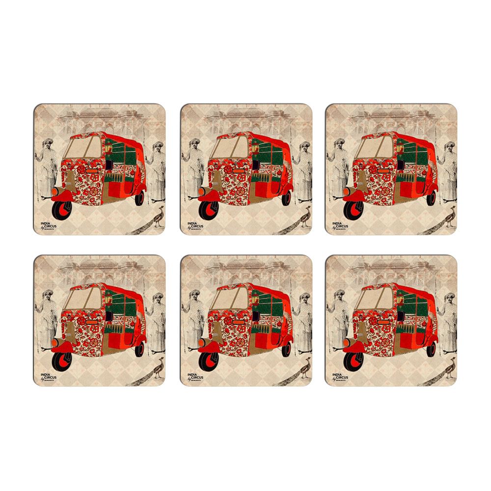 Auto Tripping Mason MDF Coaster - (Set of 6)