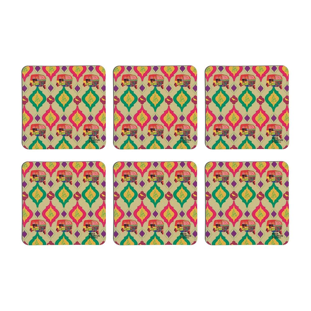 Autocracy of Colors Rubber Coaster - (Set of 6)