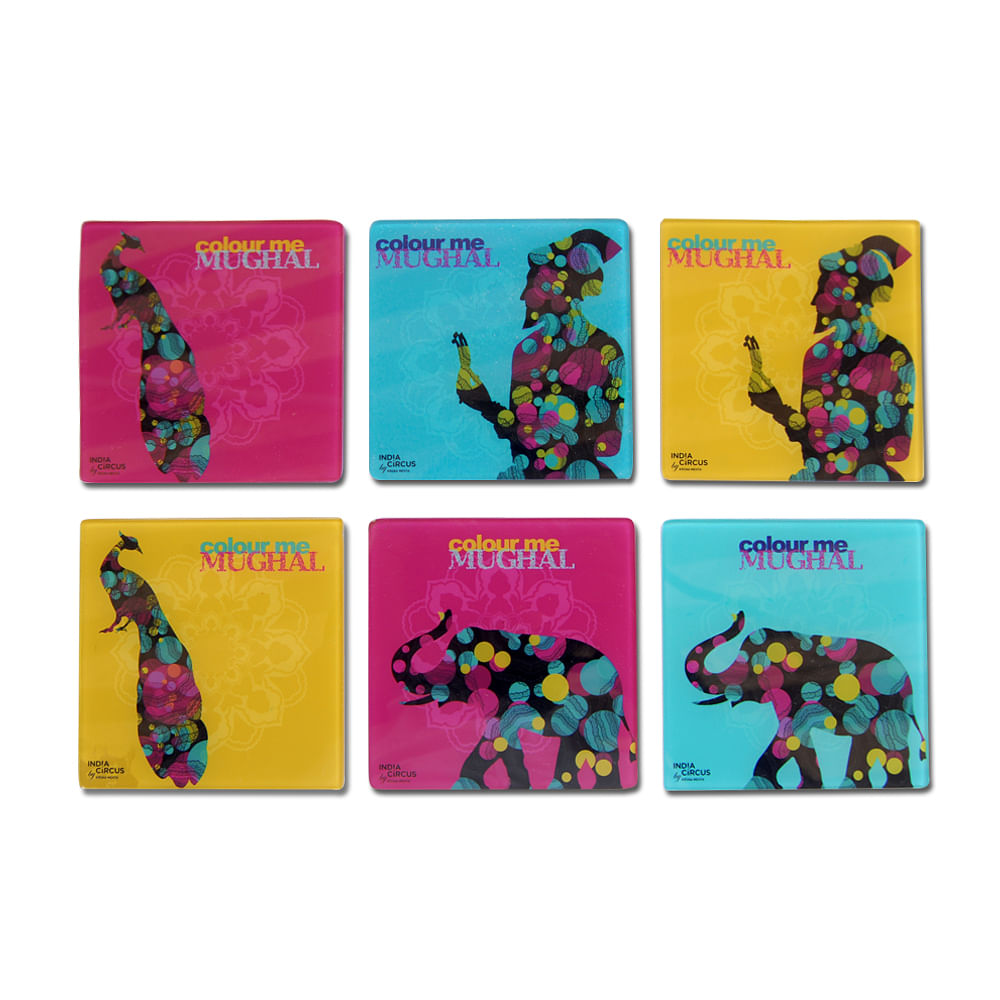 Jalebi Colour Me Moghul Acrylic Coasters - (Set of 6)
