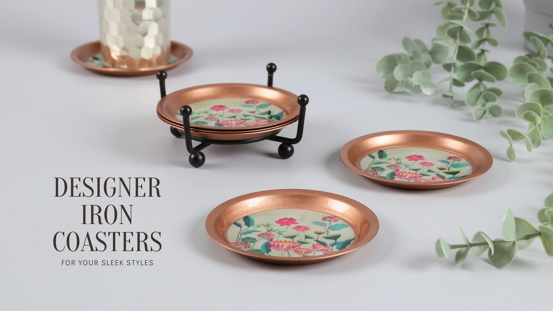 Royal Hues Coaster with Stand Set of 6