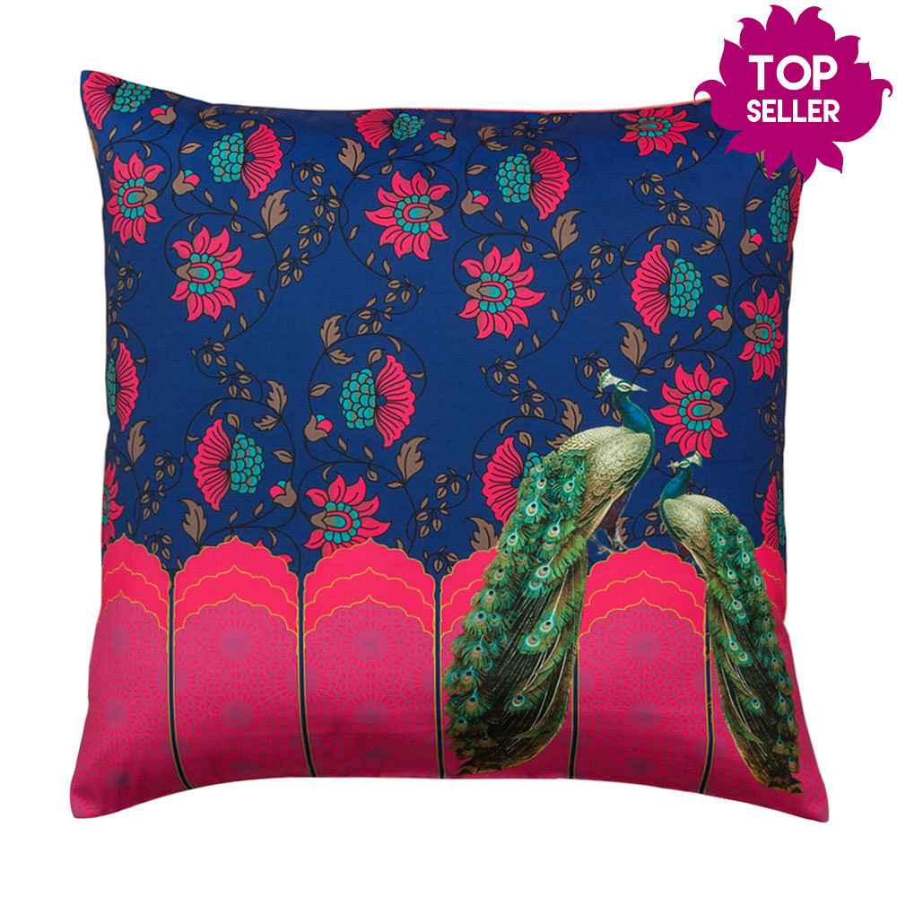 Azure Iridescence Poly Taf Silk Cushion Cover