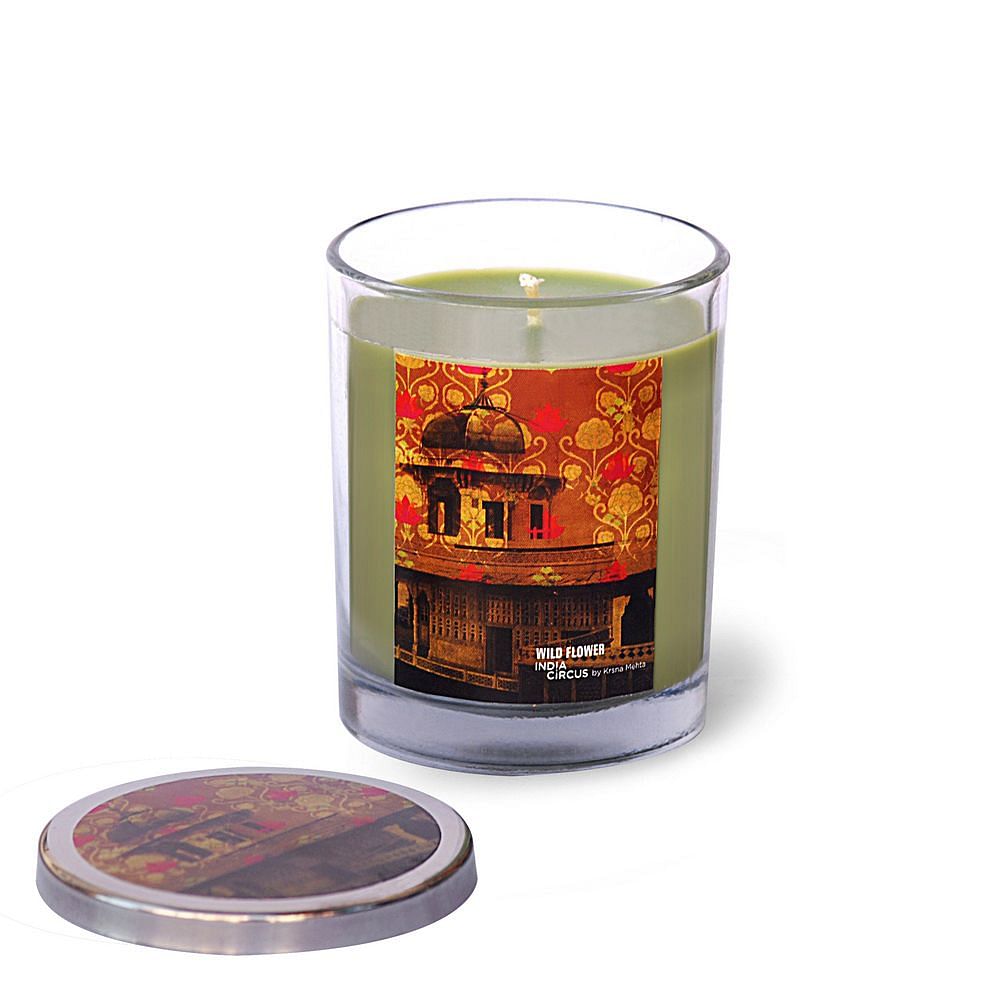 Royal Palace Glass Candle with Steel lid - Wild Flower Scented
