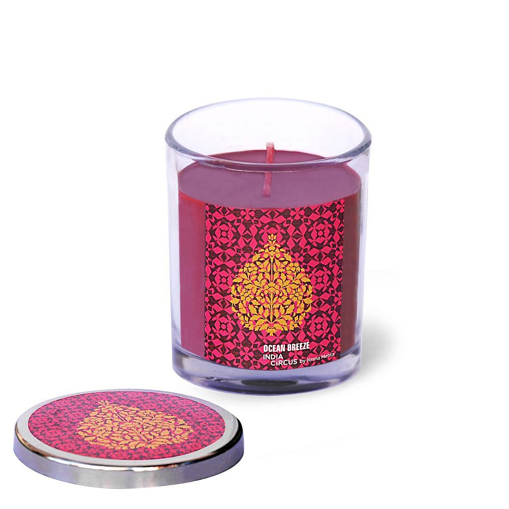 Tree Top Glass Candle with Steel lid - Ocean Breeze Scented